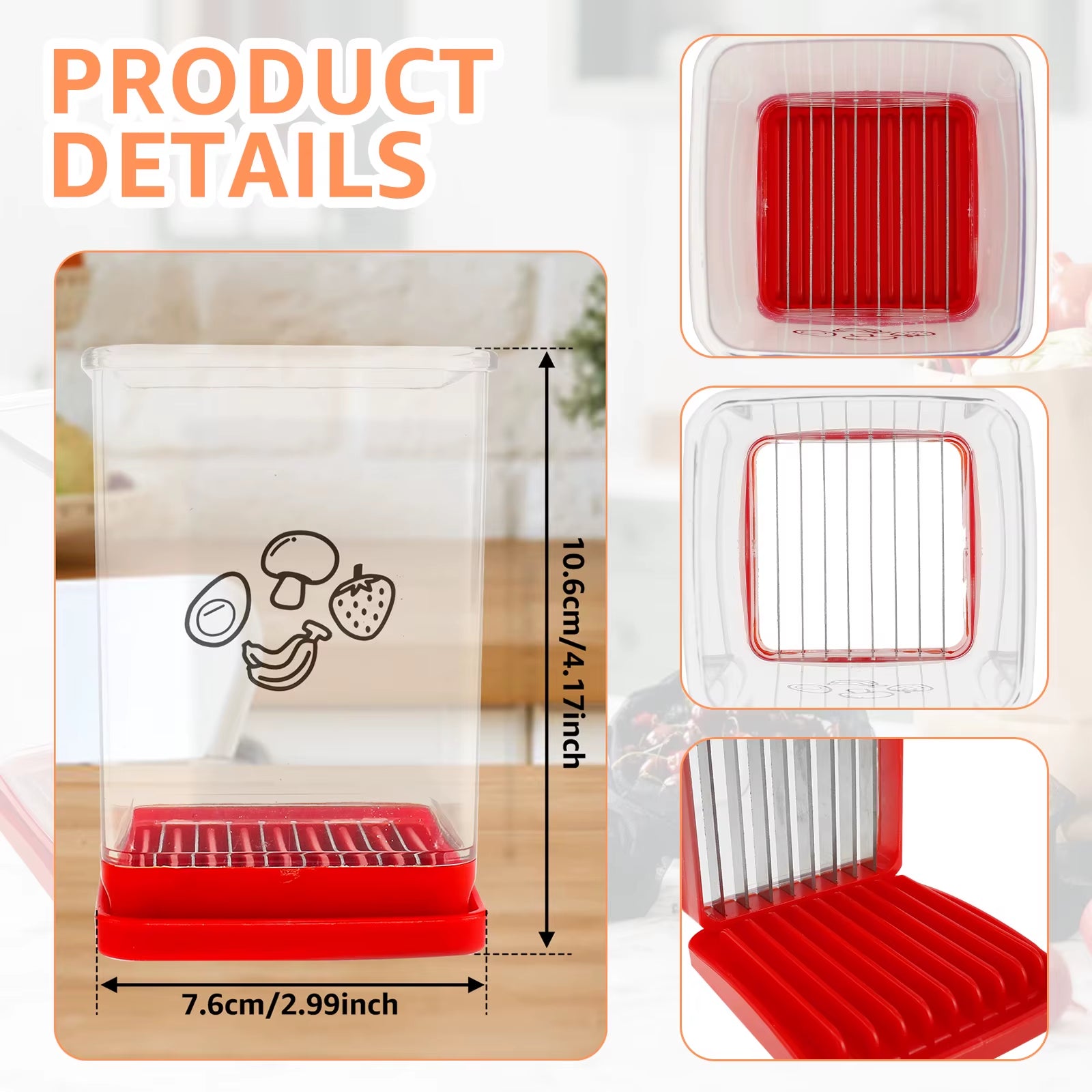 Speed Cup Slicer with Push Plate Portable Fruit Vegetable Speed Slicer Kitchen Manual Cup Cutter Banana Strawberry Slicing Tool