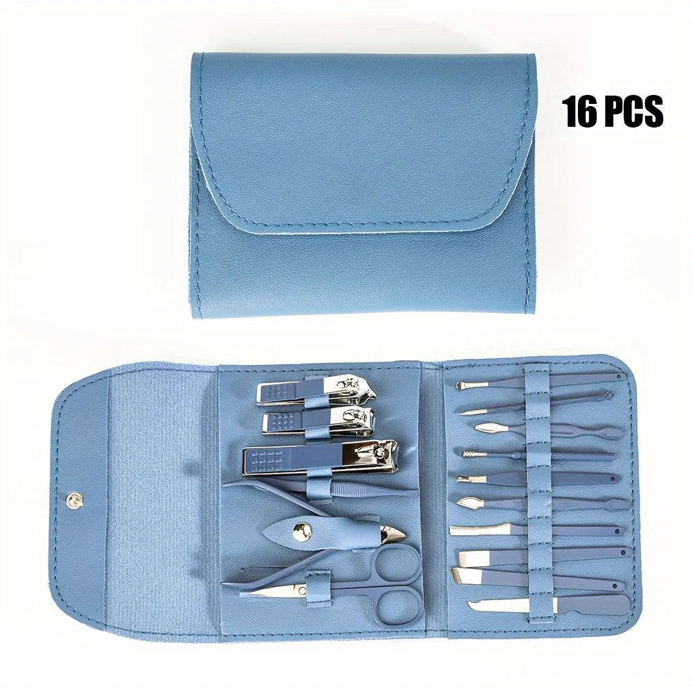 16Pcs Nail Clippers and Nail Trimming Tool Set, a Professional Nail Clipper and Pedicures Tool Kit That Is Easy to Carry