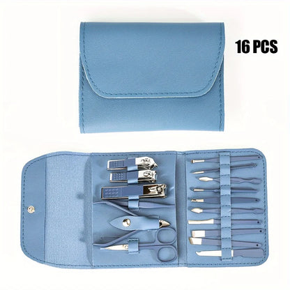 16Pcs Nail Clippers and Nail Trimming Tool Set, a Professional Nail Clipper and Pedicures Tool Kit That Is Easy to Carry