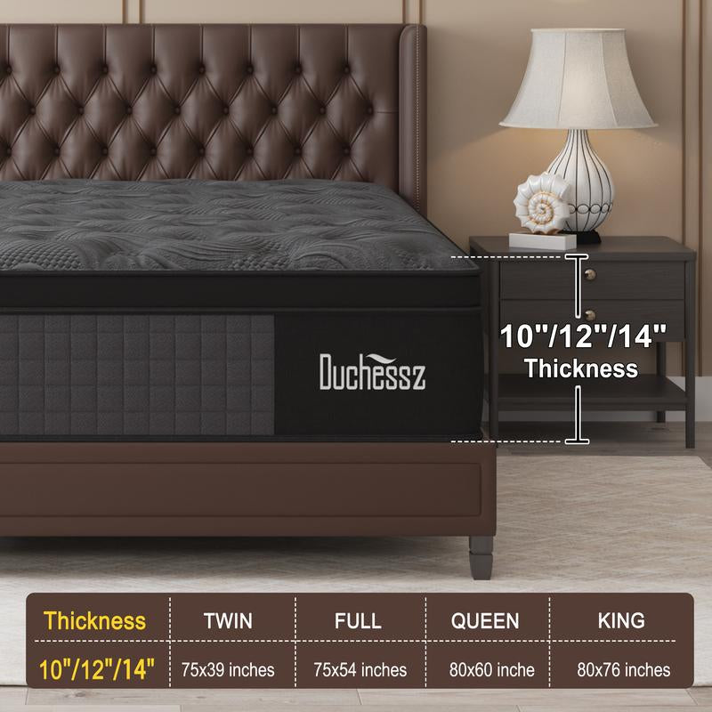 Duchessz 10"12"14" Twin Full Queen King Size Mattress in a Box Hybrid Spring Memory Foam