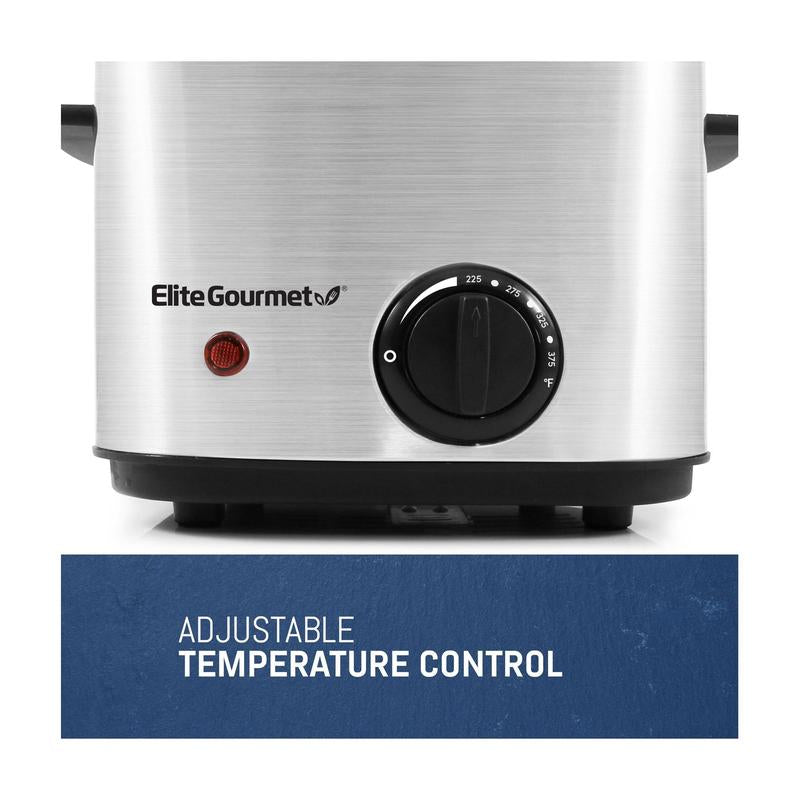Elite Gourmet 1.5 Quart Stainless Steel Deep Fryer