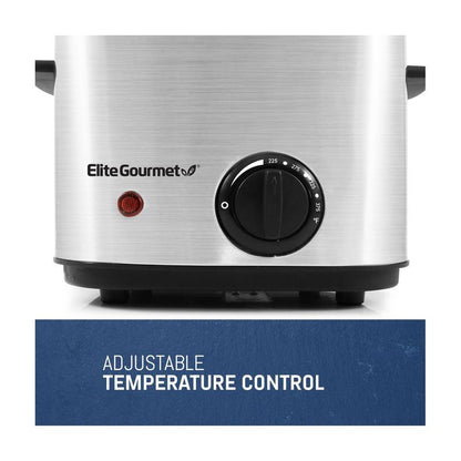 Elite Gourmet 1.5 Quart Stainless Steel Deep Fryer