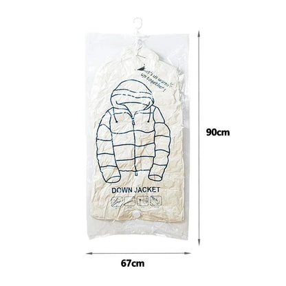 Hanging Vacuum Storage Bags Space Saver Bags Vacuum Seal Storage Bag for Suits Dress Coats Jackets Closet Organizer and Storage