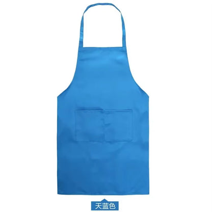 Adjustable Cooking Apron Unisex Household Solid Color Chef Waiter Barbecue Hairdresser Adult Pocket Apron Kitchen Supplies Tool