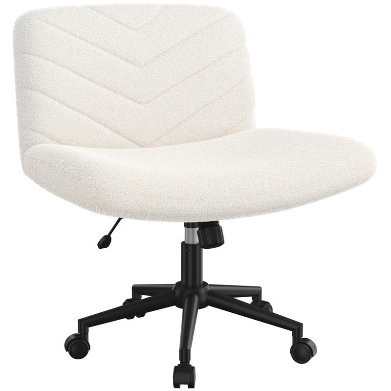 Yaheetech Wide Criss Cross Adjustable Armless Chair with Swivel Vanity, 26" W X 26" D, 300 Lb Maximum Weight Capacity, Ergonomic Design