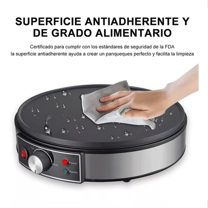 Electric Crepe Maker Machine Pancake Machine with Non-Stick Griddle Batter Spreader Crepes Maker 1000W Kitchen Cooking Tools