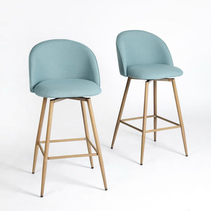 【Deal】Homy Casa Bar Stools Set of 2, 26" Swivel Counter Height Modern Upholstery Barstools for Kitchen Dining Home Minimalist Ergonomic Durable Design Sturdy Polyester Furniture