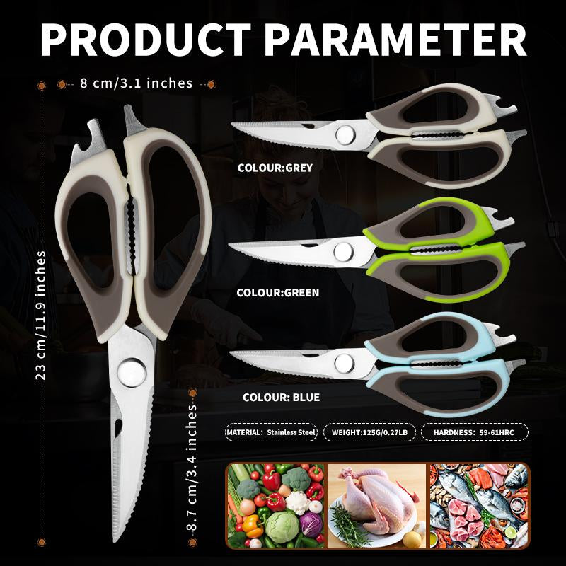 3 Piece Kitchen Scissors Setcutting Chicken Bonespeeling Fish Scalebottle Openingcanning Fruit Knifecutting Fruithigh Quality Steel Set