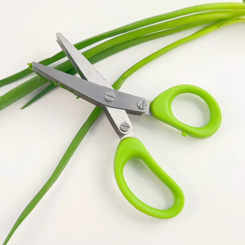 Multi Functional Stainless Steel 3 5 Layer Kitchen Scissors for Pepper Scallion Laver Cutting Chopping Cooking Tool