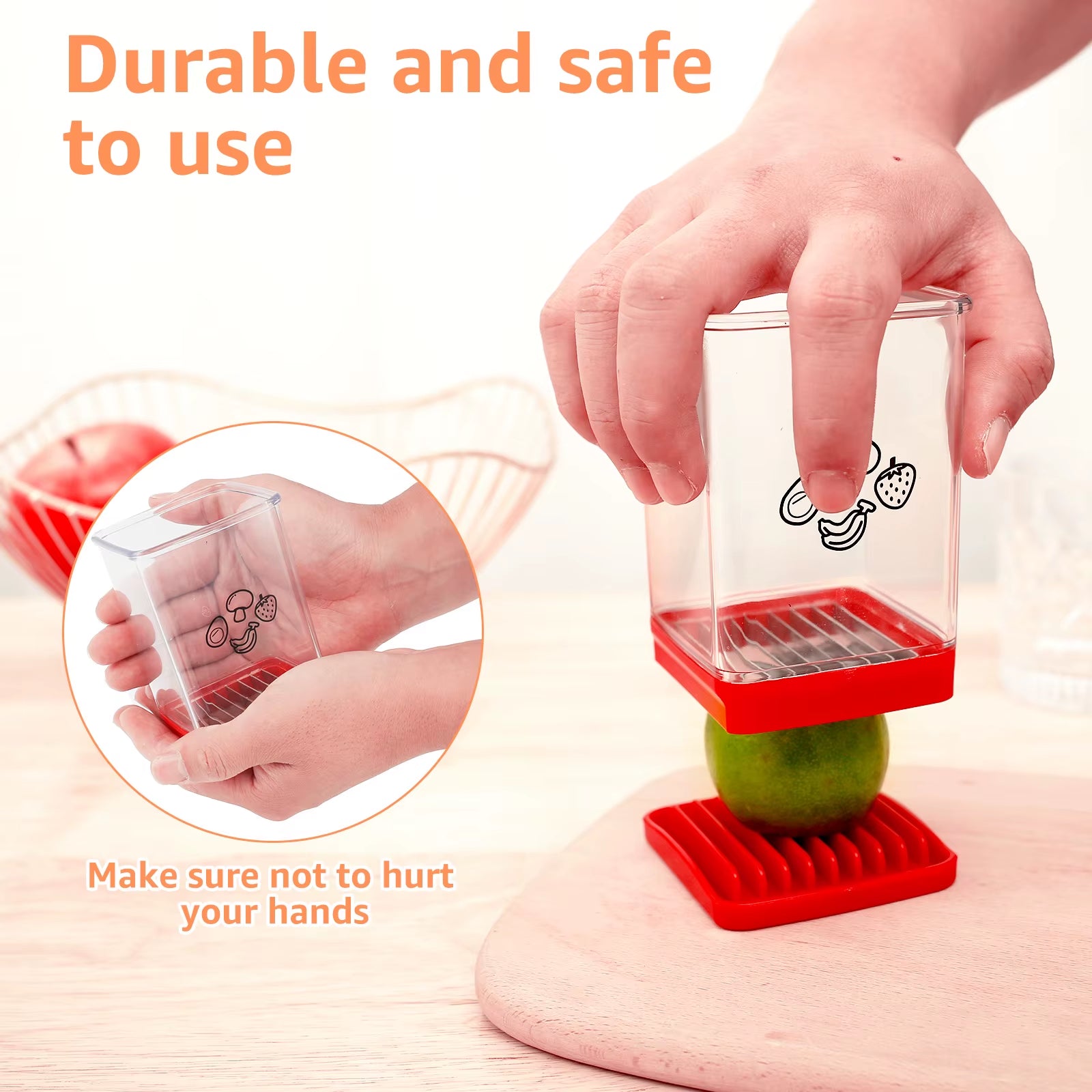 Speed Cup Slicer with Push Plate Portable Fruit Vegetable Speed Slicer Kitchen Manual Cup Cutter Banana Strawberry Slicing Tool