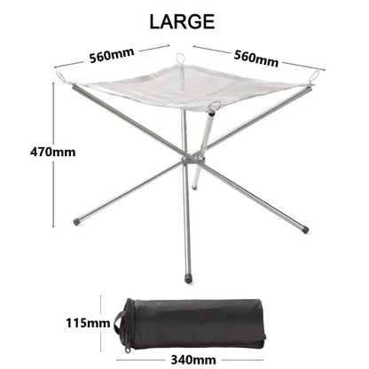 Portable Outdoor Fire Pit Grill Collapsing Steel Mesh Fire Stand Stainless Steel Foldable Mesh Fire Pit Outdoor Wood Heater Heat