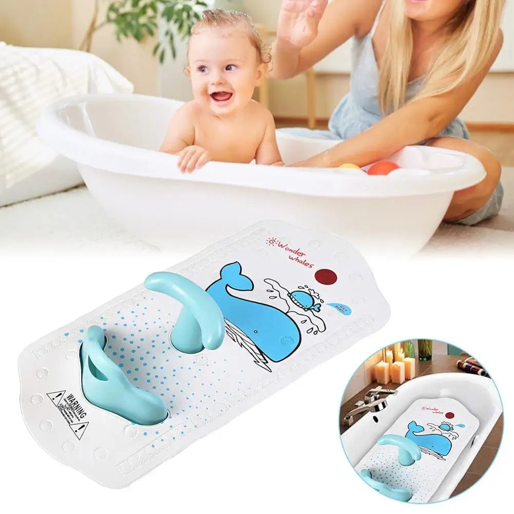 Baby Bath Mat with Baby Shower Seat Bathtub Cushion Back Support Non-Slip Safety Comfortable Chair Baby Bath Seat