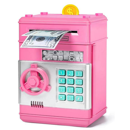 Piggy Bank, Saving Box, Electronic ATM Password Cash Coin Can Auto Scroll Paper Money Saving Box Toy Gift