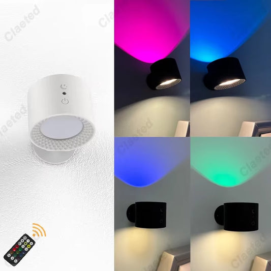 Touch & Remote Control Indoor Wireless Rechargeable Wall Lamp Battery Powered LED Cordless Wall Sconces Light with USB Charging