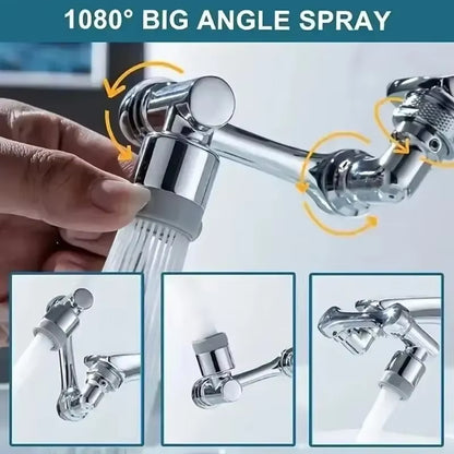 2Pcs Faucet Extender, ABS Robotic Arm,Single Mode,1080° Rotating Universal Faucet Extension, Swivel Faucet for Bathroom Sink